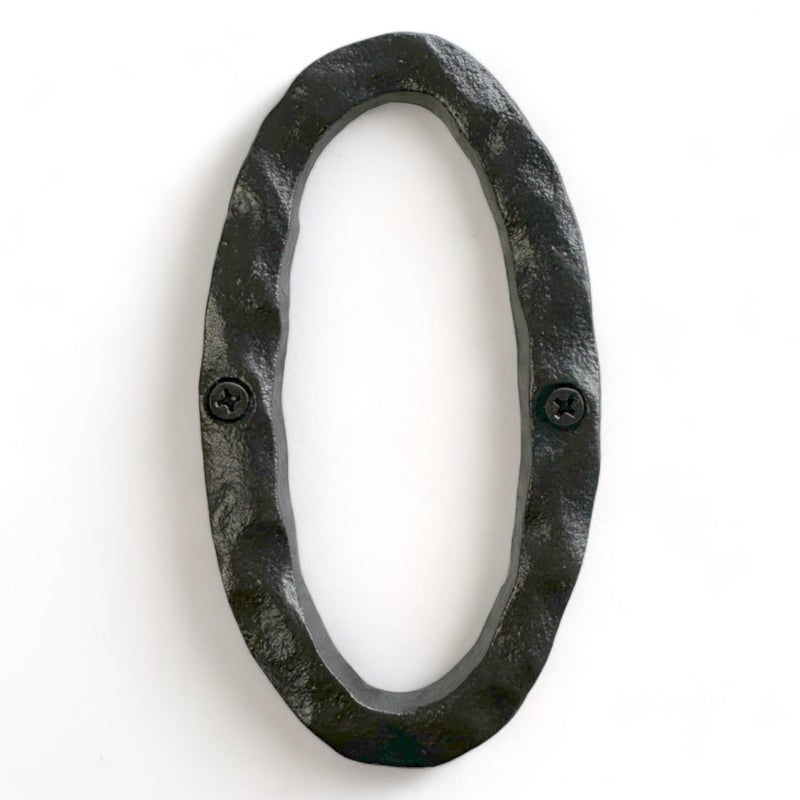 NACH House Numbers for Outside, 5.5 inch Black Address Numbers for House - Number 0 - Rustic Numbers for Outside with Mounting Hardware - Image 1